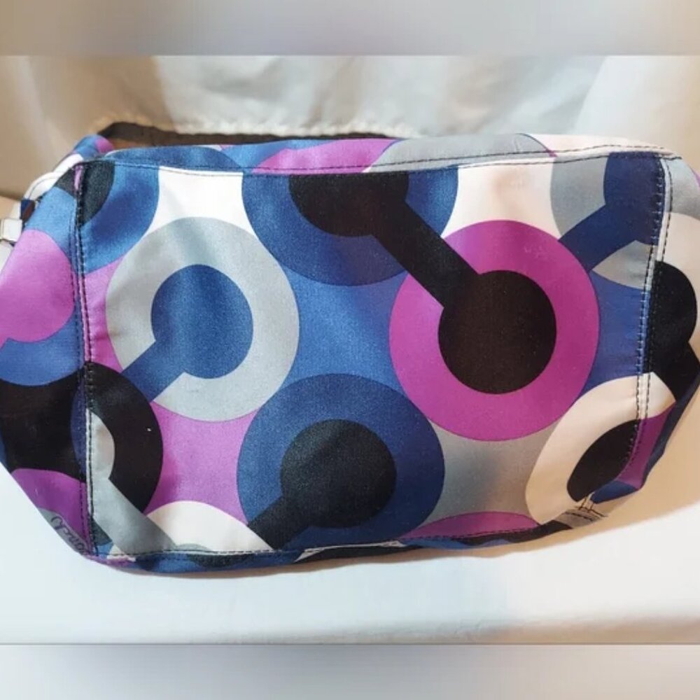 Coach Alex Op Art Purple Multicolor Signature Tote Shoulder Bag Y2K EUC - Picture 6 of 14